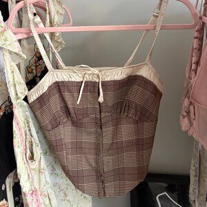 Plaid structured top